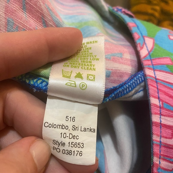 LILLY PULITZER SHORTS size 0 pink blue green floral - Picture 7 of 8